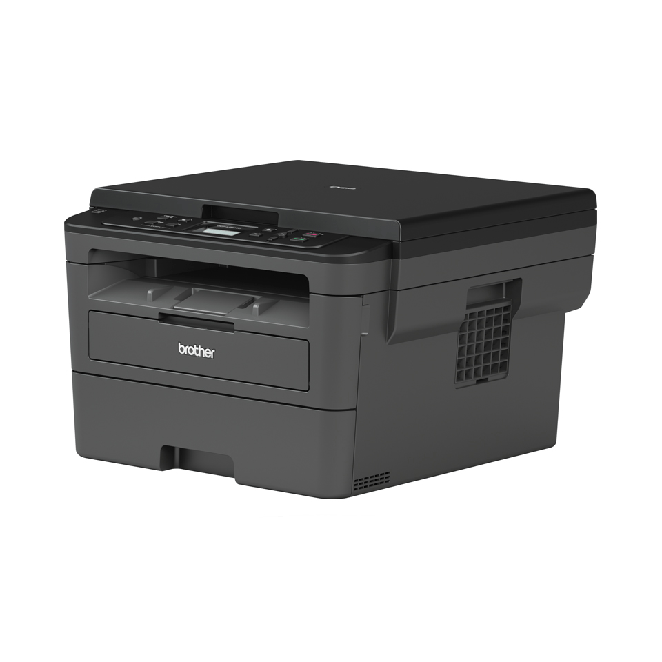 Compact 3-in-1 mono laser printer facing left