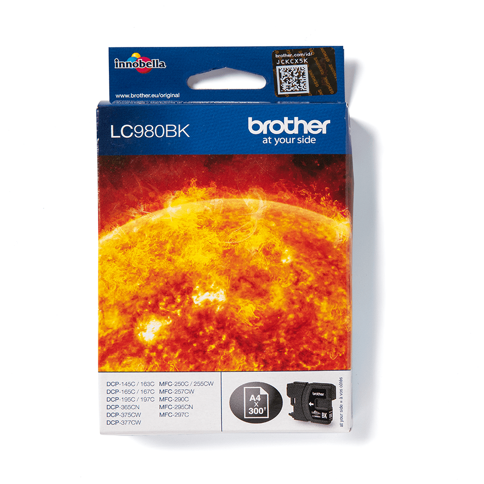 Brother genuine LC980BK ink cartridge pack front image