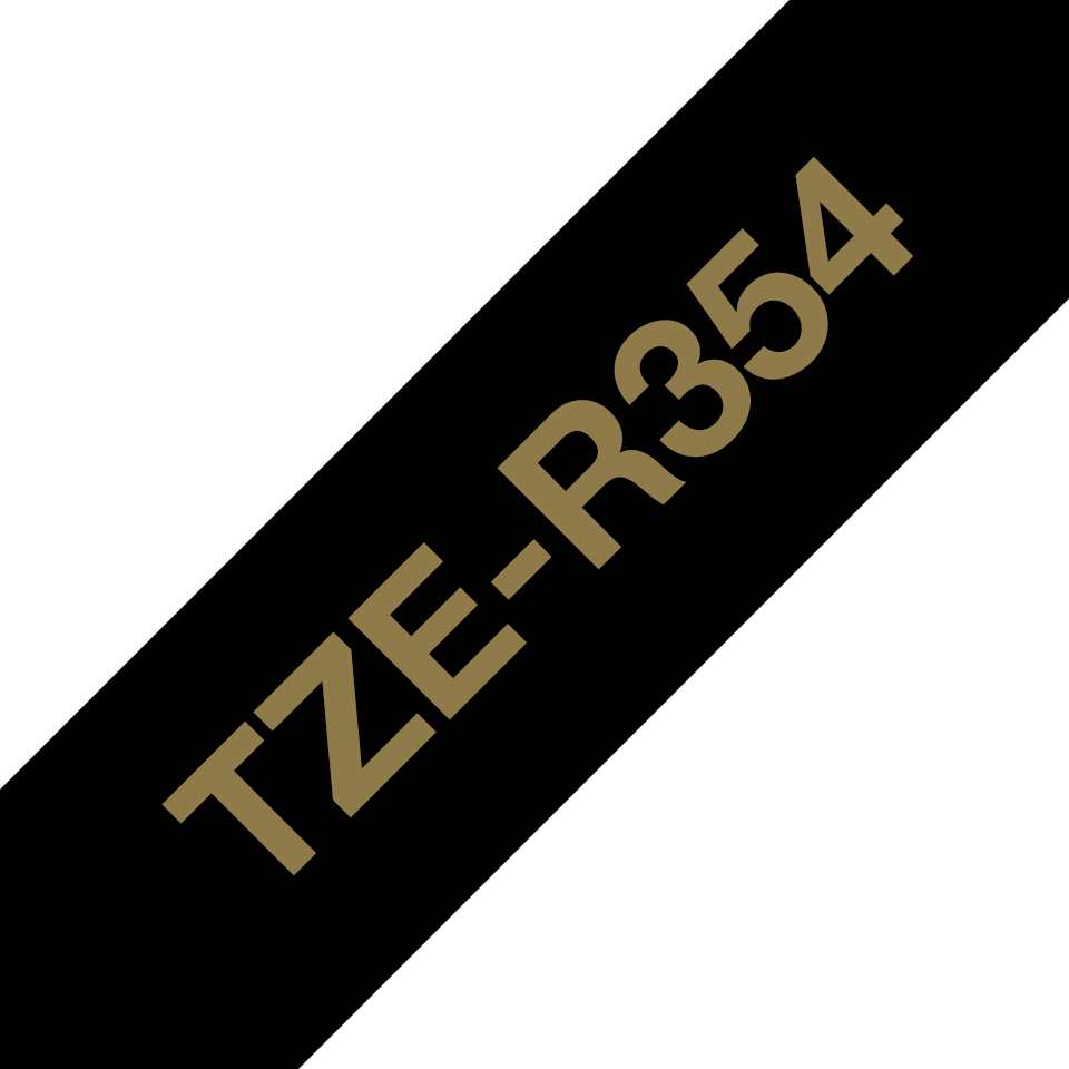 TZe-R354 24mm gold on black TZe ribbon