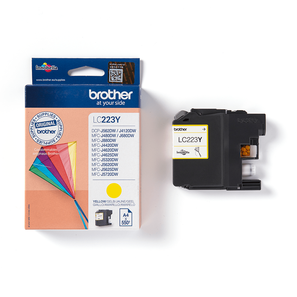 LC223Y Brother genuine ink cartridge and pack image