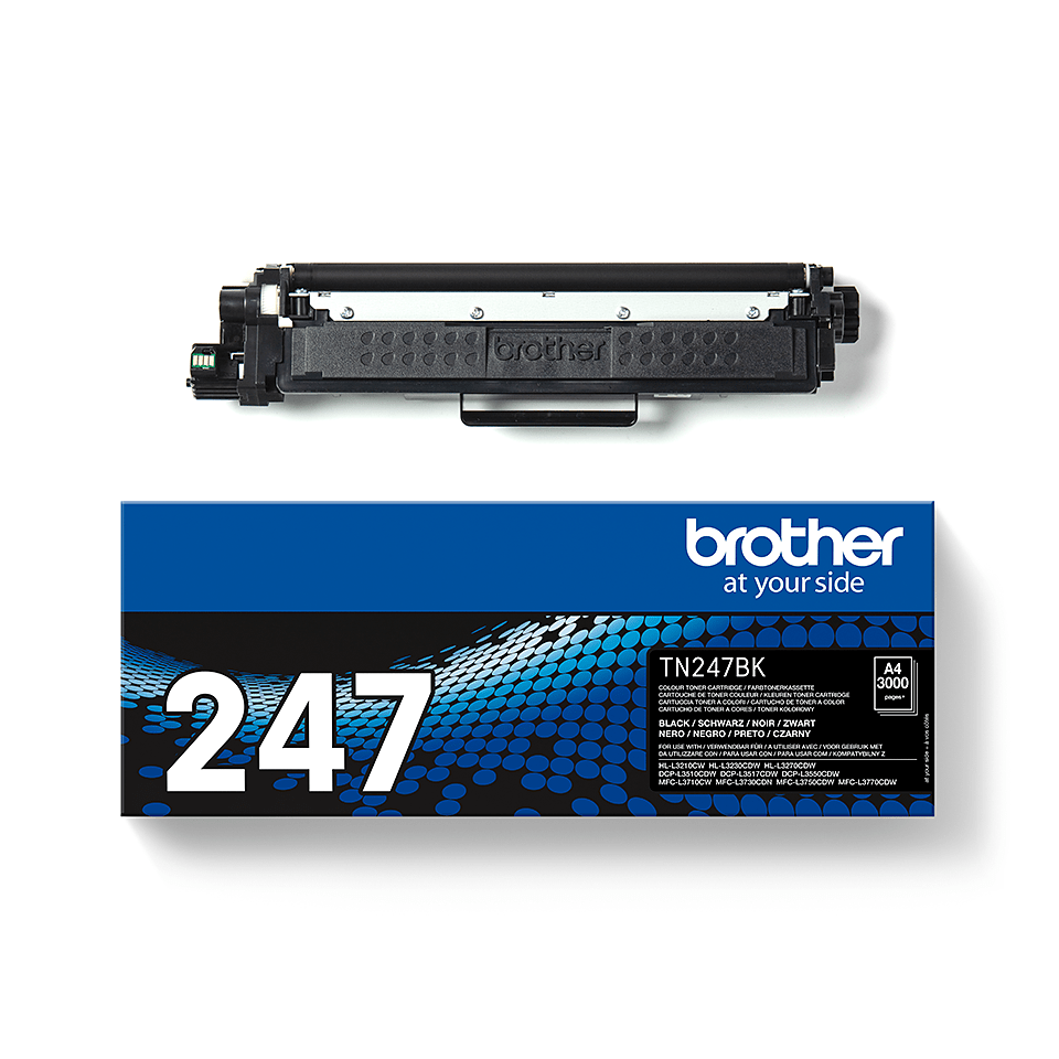 TN247BK Brother genuine toner cartridge and pack image
