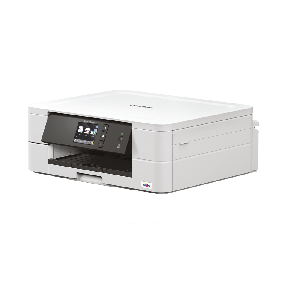 White inkjet printer facing 45 degrees to the left - DCP-J774DW