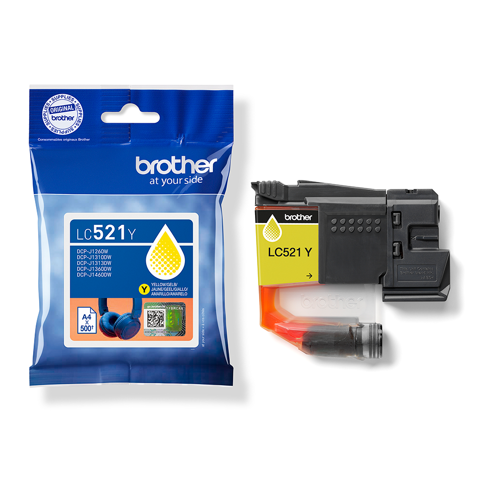 <p>LC521 yellow inkjet cartridge with packaging</p>