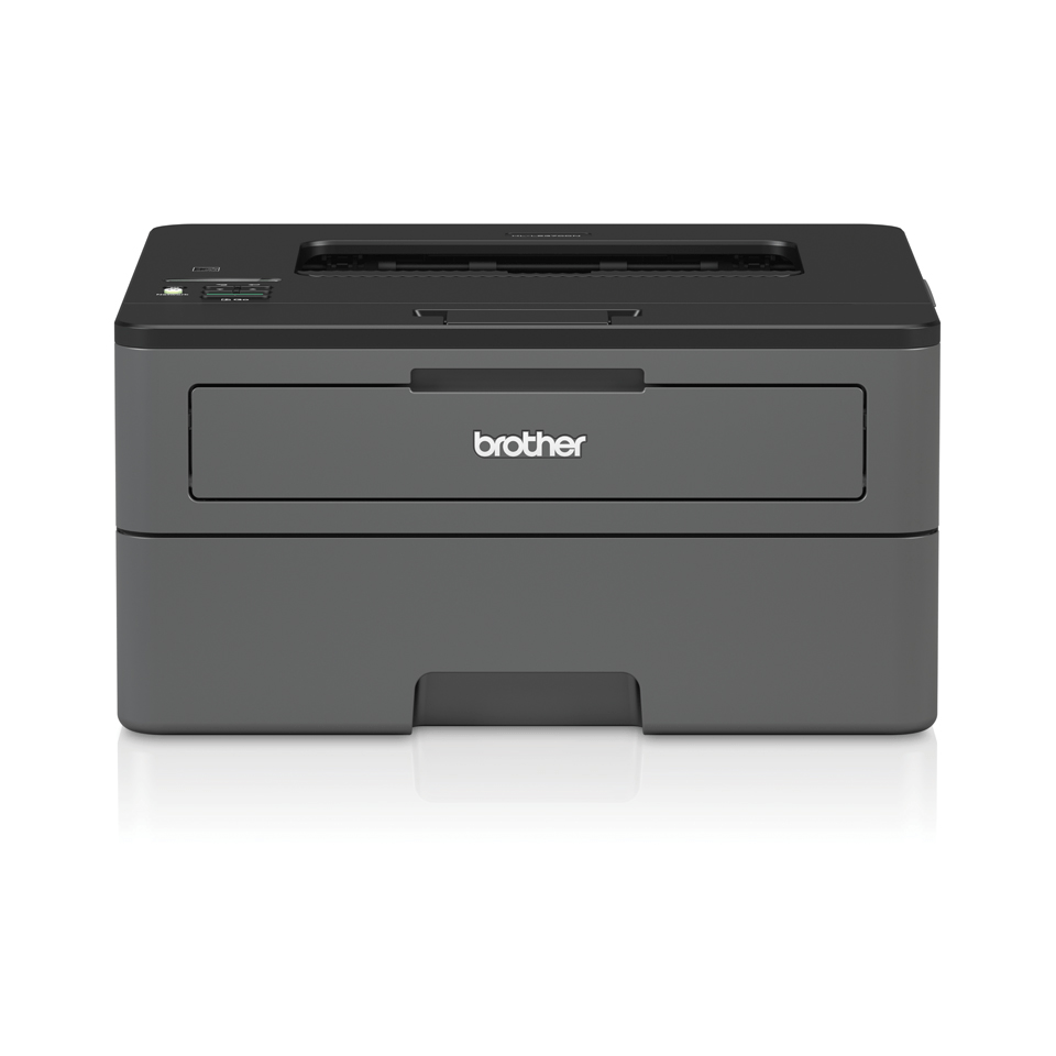 Compact mono laser printer front with reflection