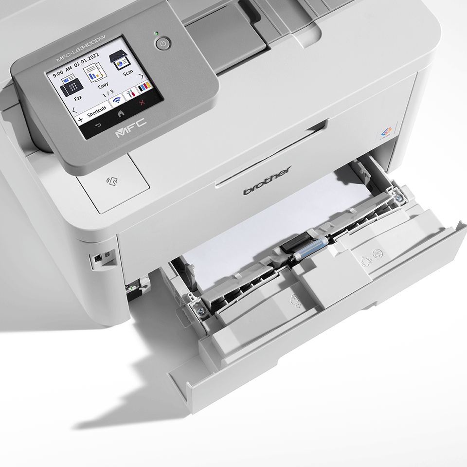 Above view of Brother MFC-L8340CDW paper tray open