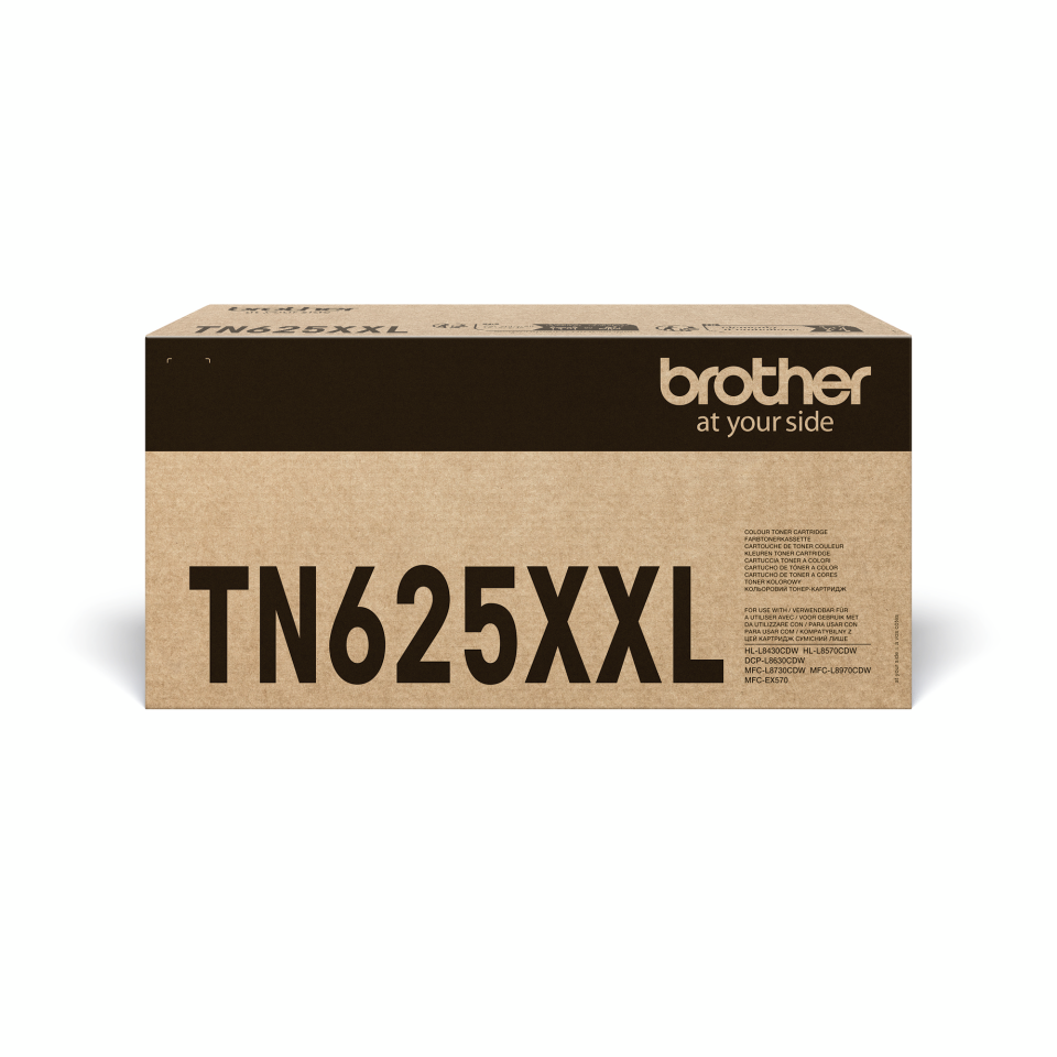 <p>Brother TN625XXLC cyan laser toner cartridge carton</p>