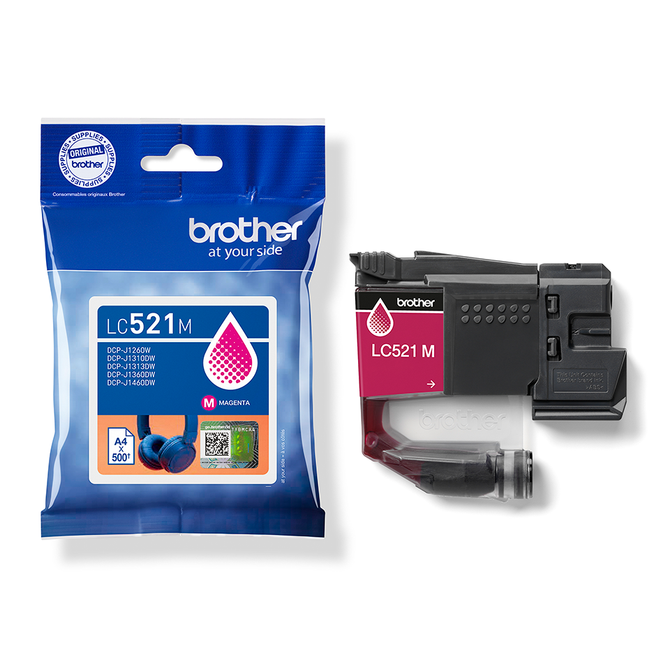 <p>LC521 magenta inkjet cartridge with packaging</p>