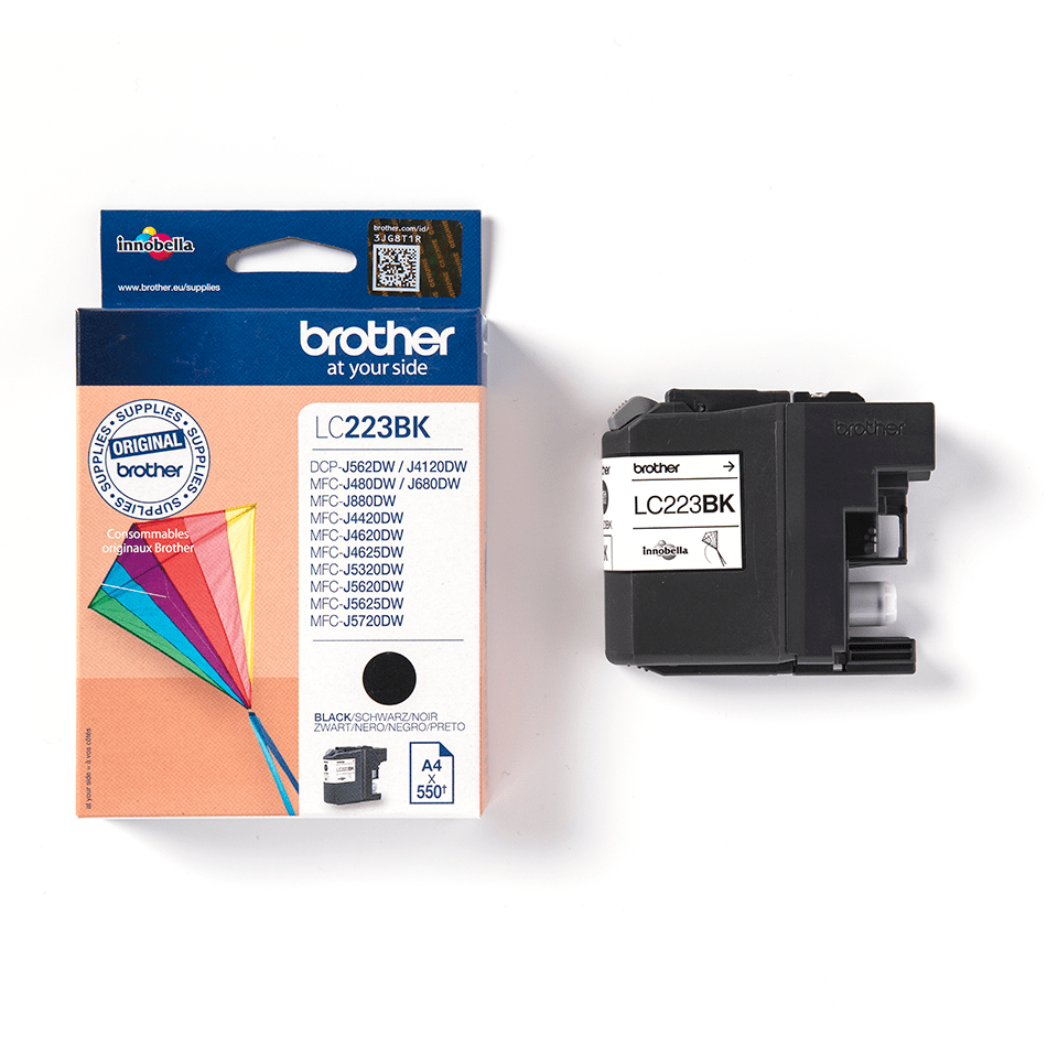 LC223BK Brother genuine ink cartridge and pack image