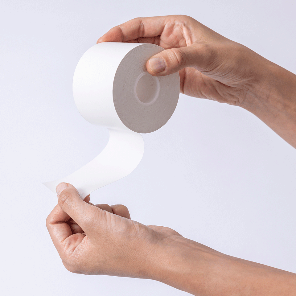<p>Continuous linerless labels 58mm in width with hands. </p>