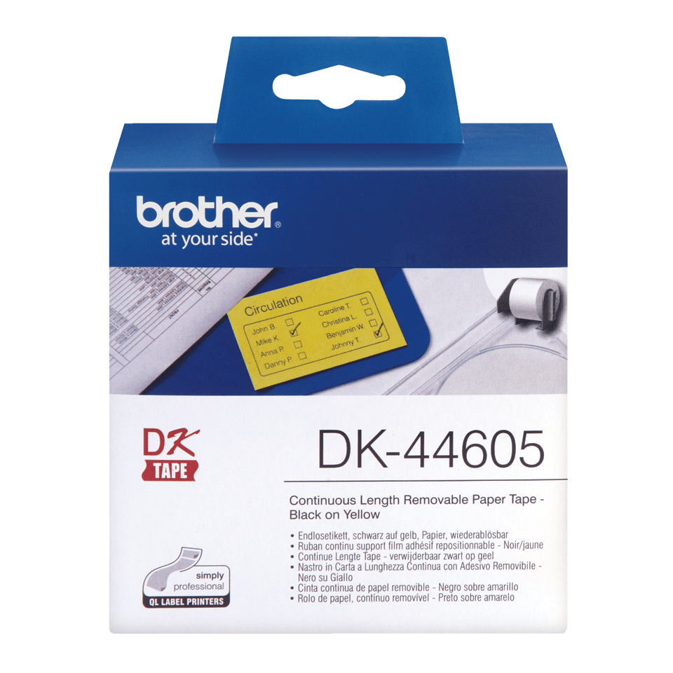 Étiquettes remplacent Brother DK-44605 pour imprimante étiqueteuse -  autocollantes 62mm x 30,48m + support