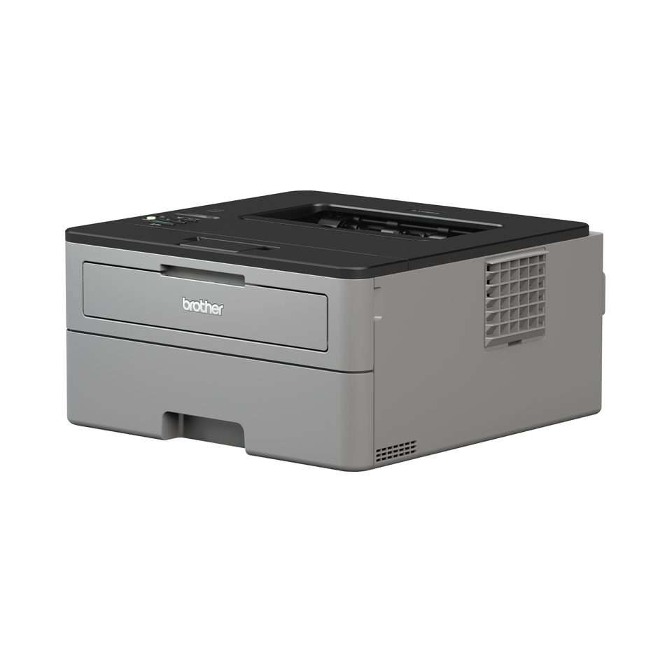 Compact mono laser printer facing left