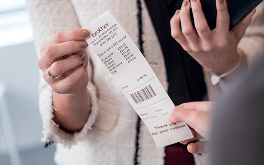 Fashion retail receipt printing from RJ mobile printer
