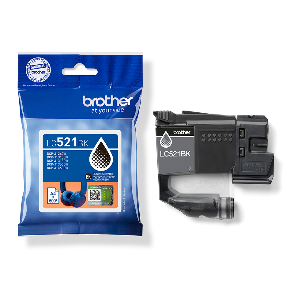 <p>LC521 black inkjet cartridge with packaging</p>