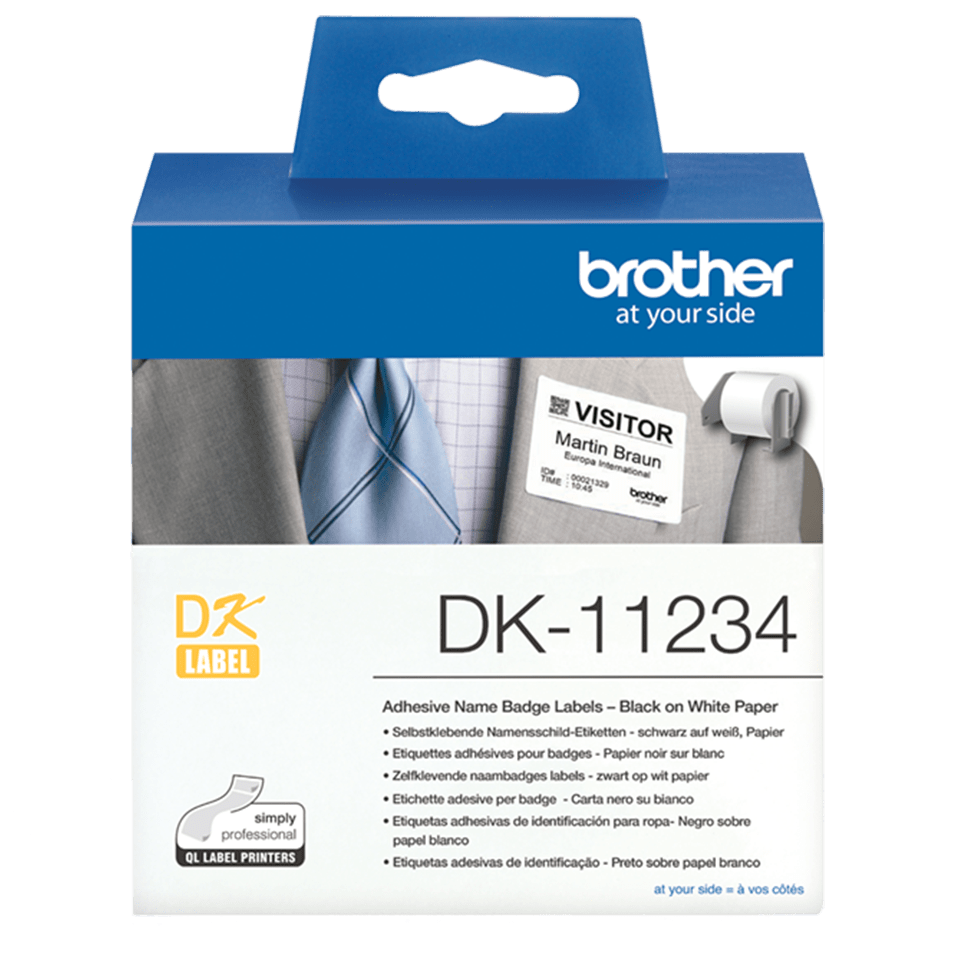 DK-11234 adhesive visitor badge labels for the Brother QL range of label printers