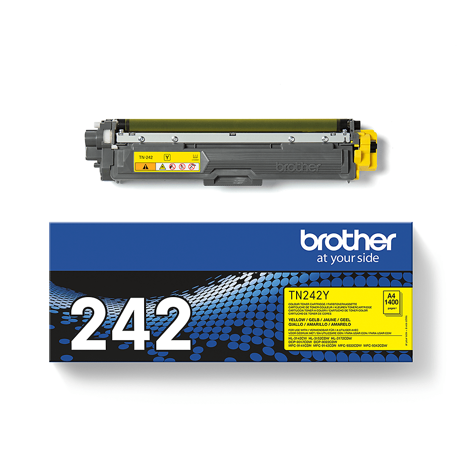 TN242Y Brother genuine toner cartridge and pack image