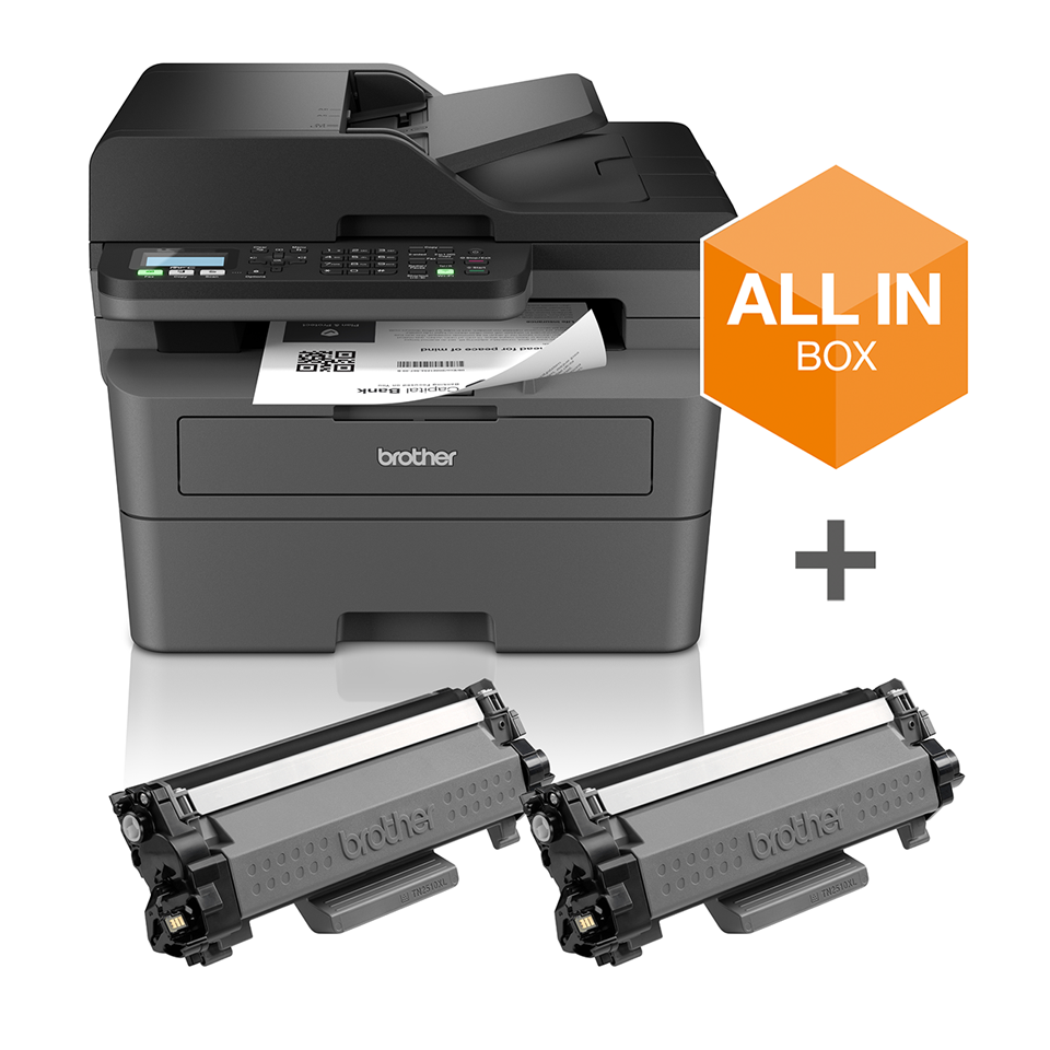 MFCL2827DWXL front facing with toner bundle