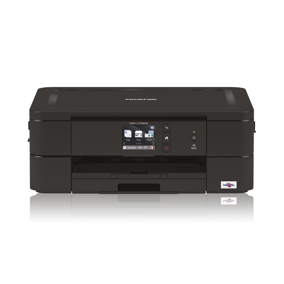 Black inkjet printer facing straight ahead - DCPJ772DW