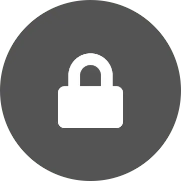 Cadenas blanc sur un fond gris en forme de cercle