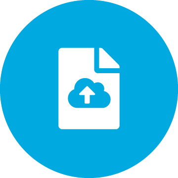 Symbole de digitalisation blanc sur fond bleu