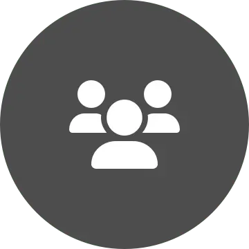 White users icon on grey circular background