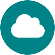 Dark grey circle with white cloud icon