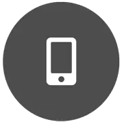 Dark grey circle with white mobile icon