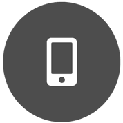 Dark grey circle with white mobile icon