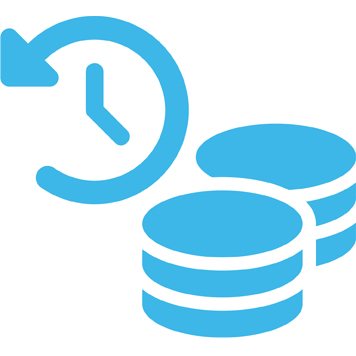 Icon of a lock and pile of coins