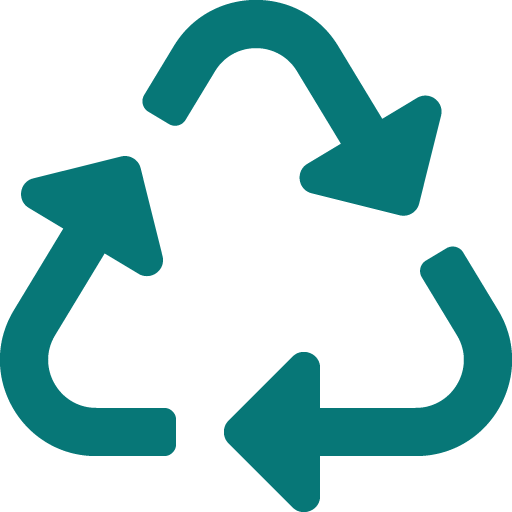 green recycling logo with arrows connecting to form a triangle