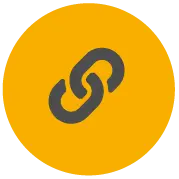 Icon for Pro-Tape showing links of a chain to indicate strong adhesives, tough materials