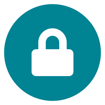 Teal circle with white padlock icon