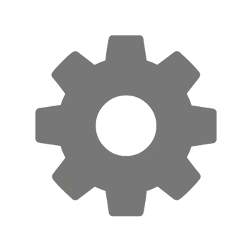 Grey cog icon