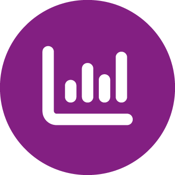 Purple icon with monitoring graph