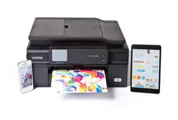 Brother printer with smartphone and tablet computer