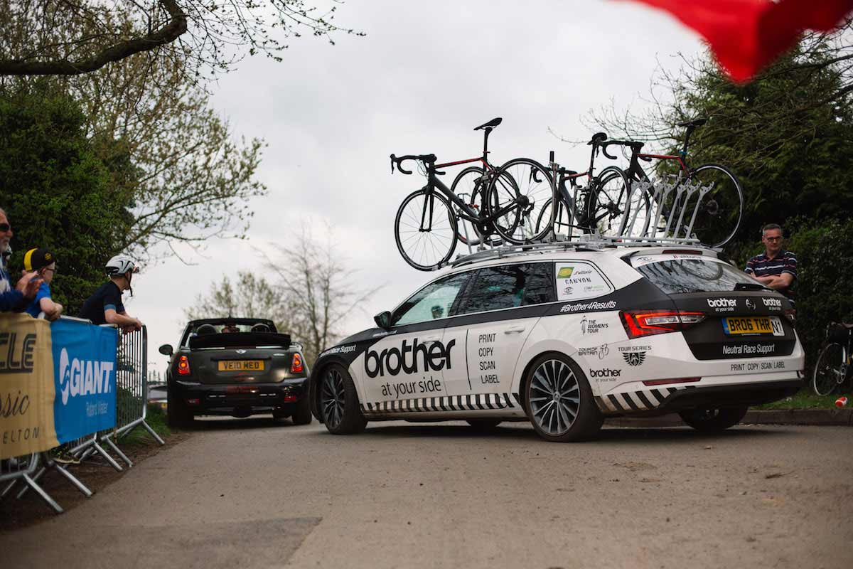 Bikes on top of a Brother neutral support vehicle