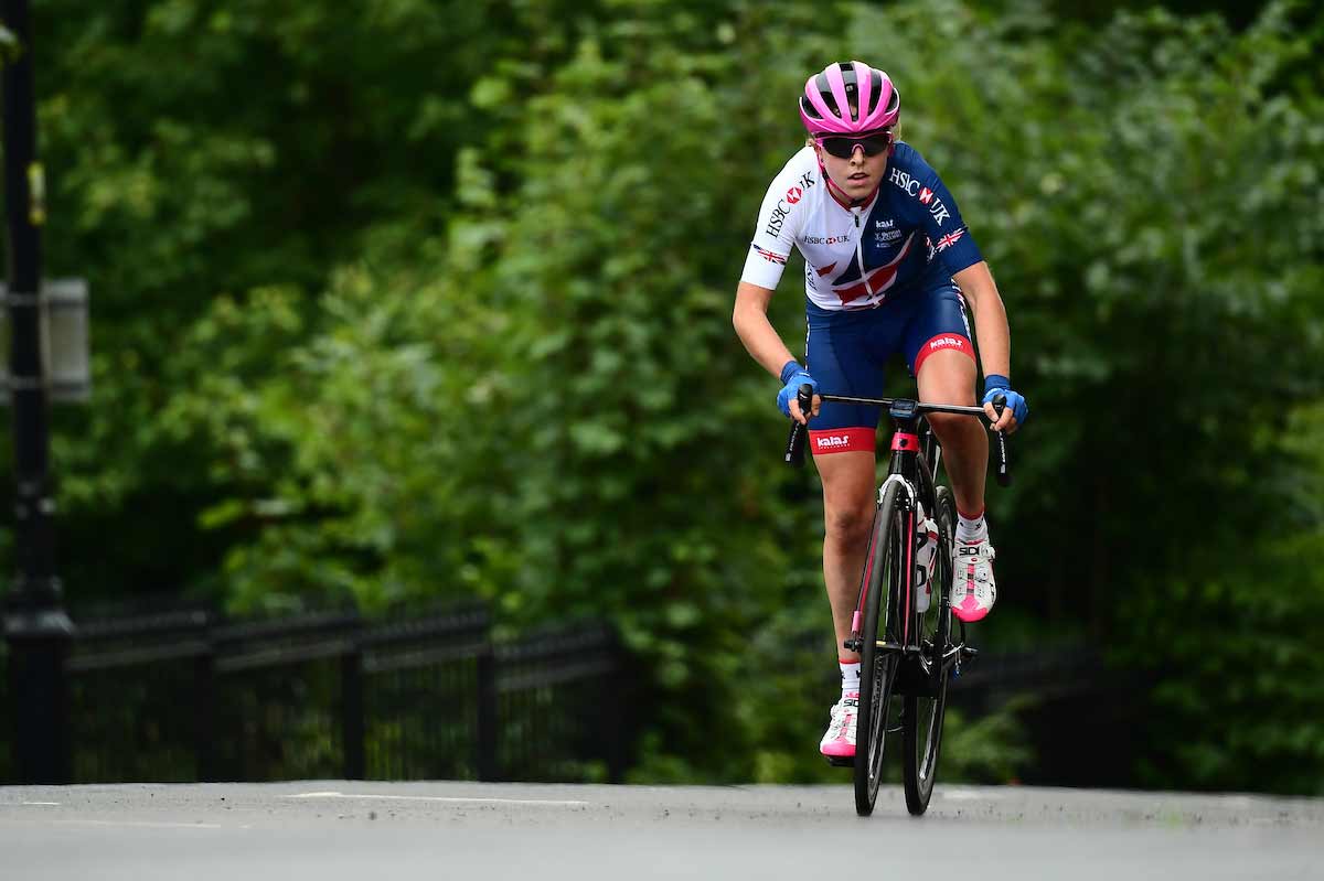 Sophie Wright on a road bike