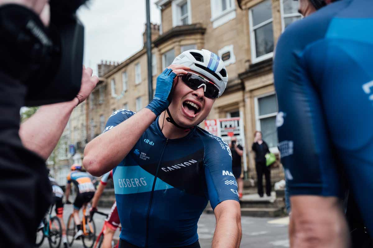 Harry Tanfield adjusting his sunglasses