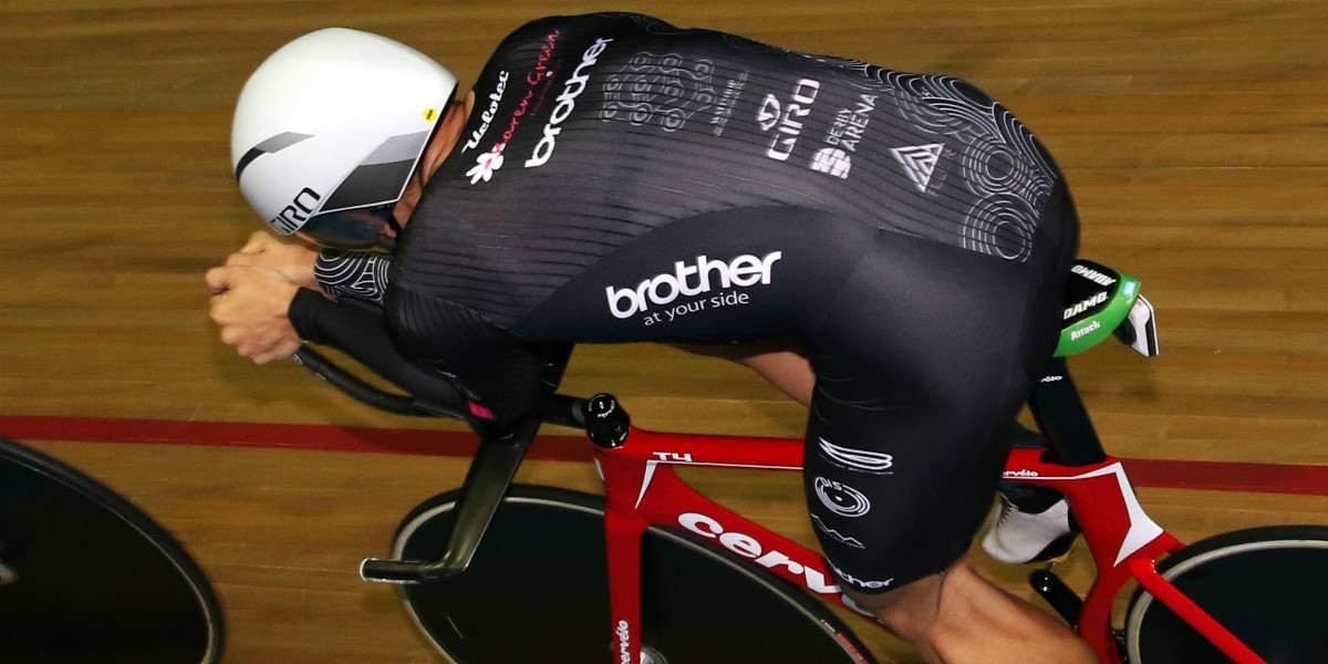 Team KGF cyclist powers round the track