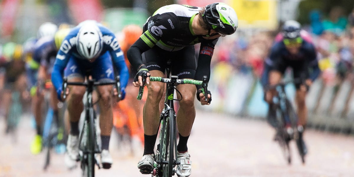 cycling race leader looks back to check for attacks
