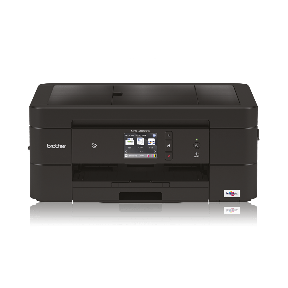Black inkjet printer facing straight ahead - MFCJ890DW