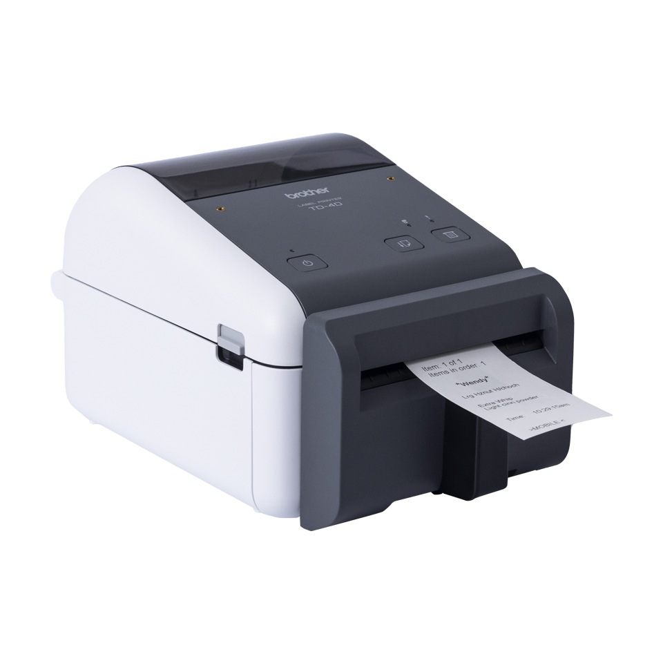 <p>A 4 inch linerless label printer with a mobile order labels - TD4425DNFC.</p>