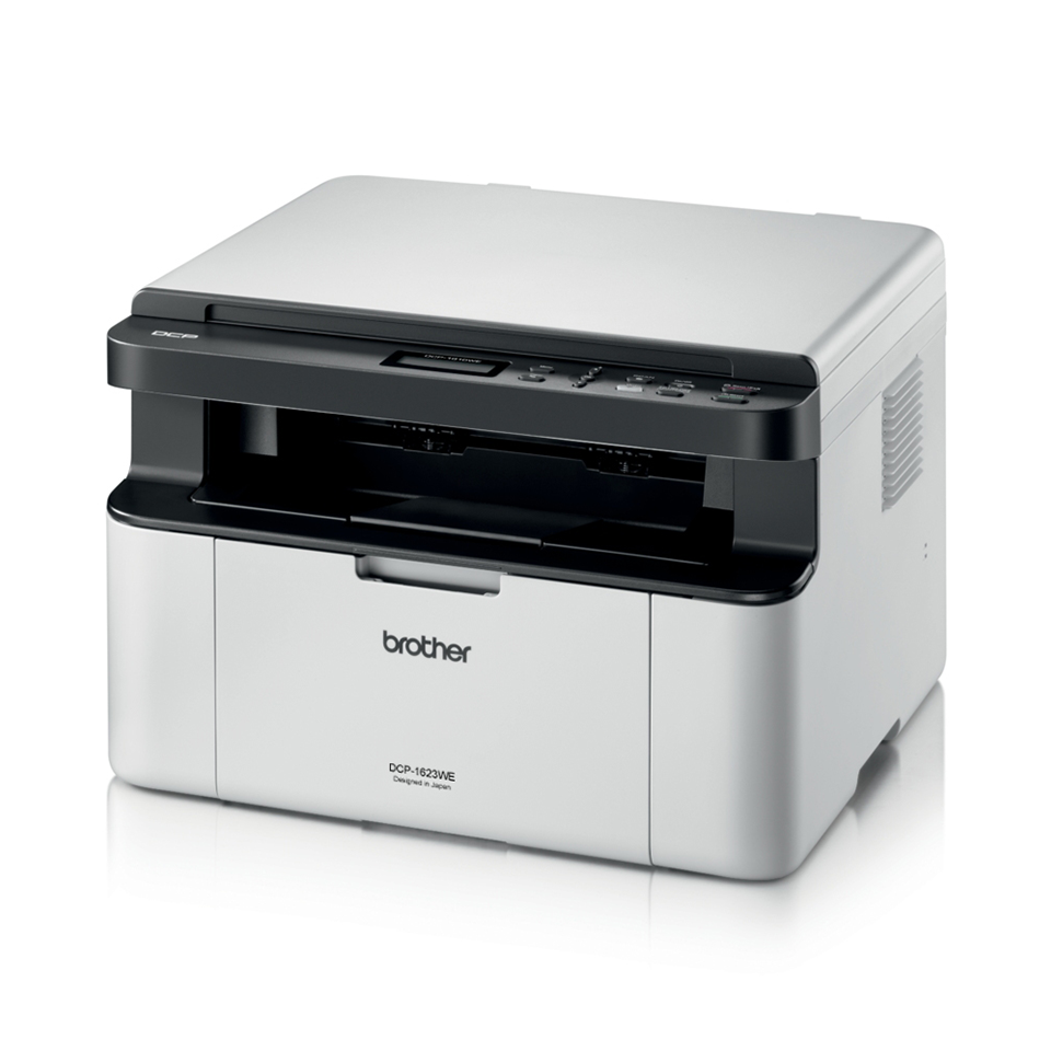 DCP1623WE print, copy and scan mono laser printer facing left