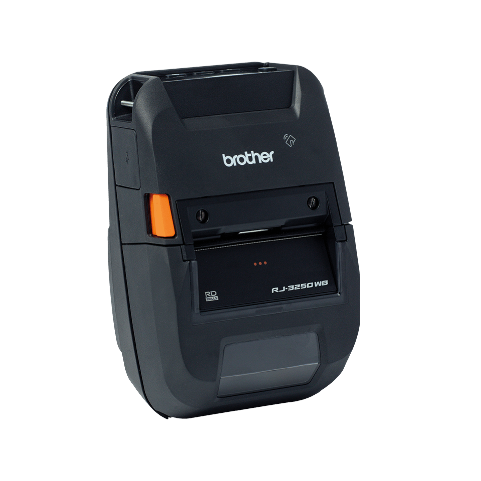 Brother RJ-3250WBL rugged mobile printer with transparent background - right angle