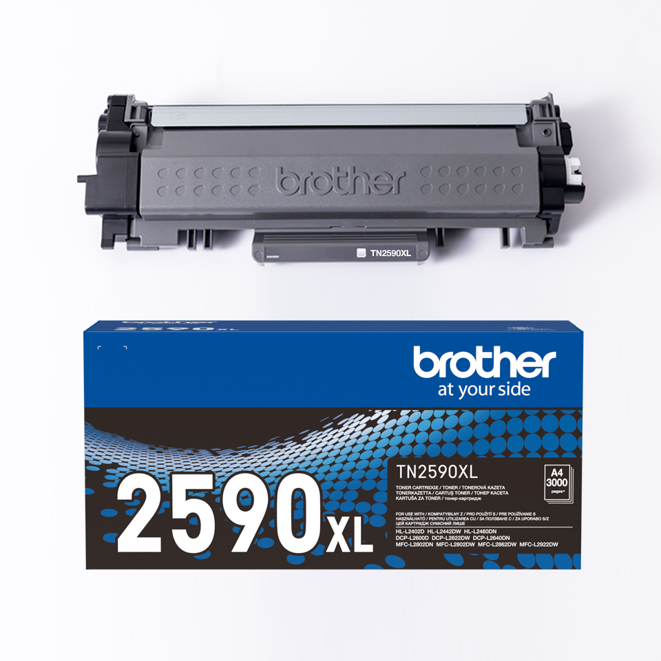 TN2590XL toner cartridge with carton