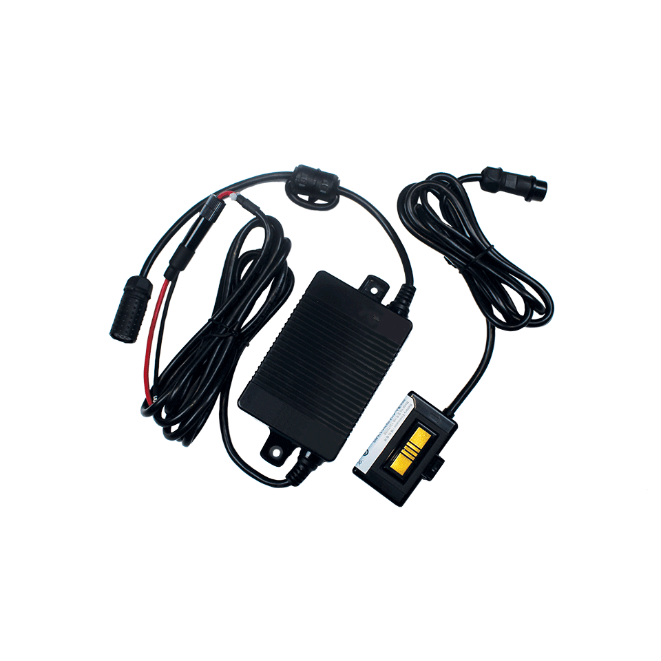 Wired connection battery eliminator kit white background
