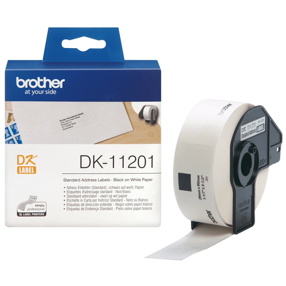 vhbw Rouleau d'étiquettes 62mm x 30,48m compatible avec Brother P-Touch  QL-820NWB imprimante