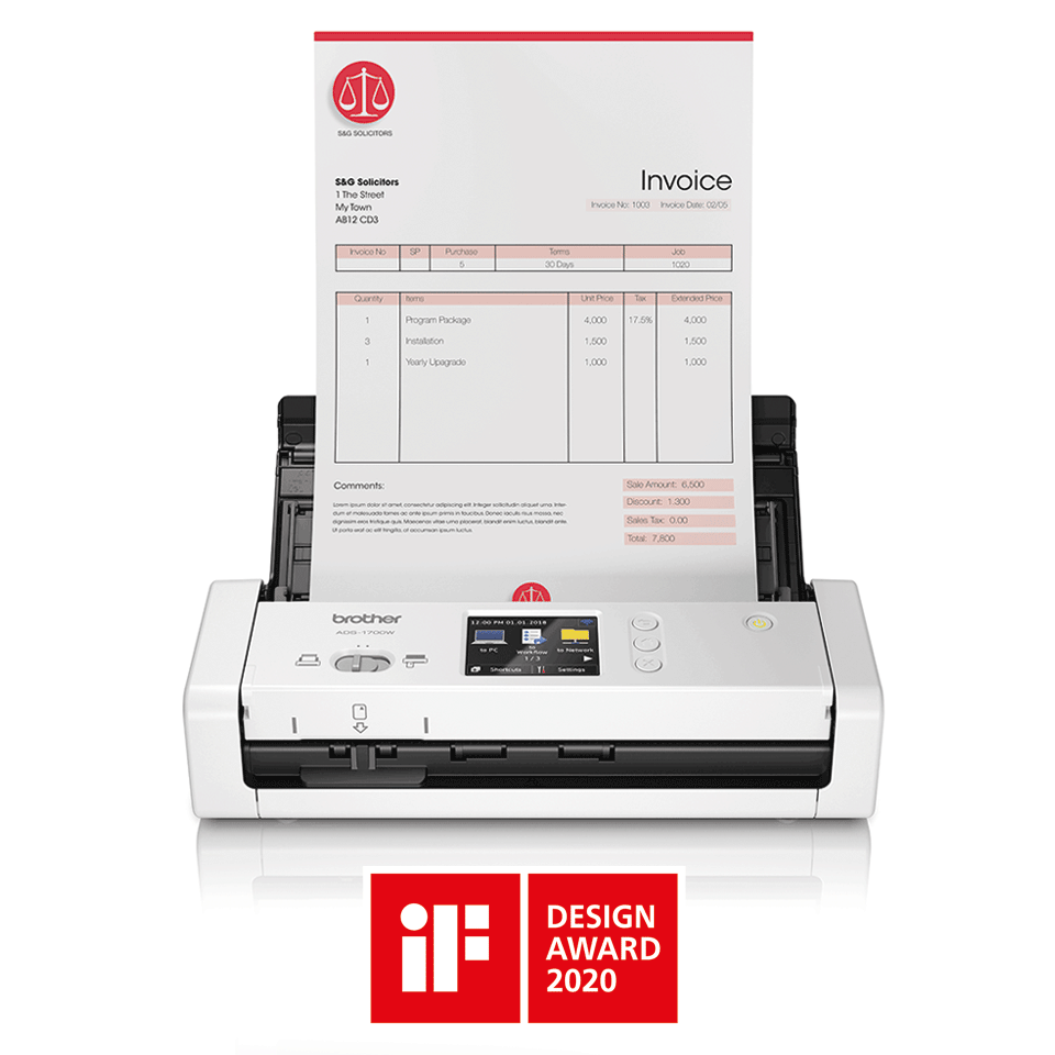 ADS-1700W, Scanner Compact Recto Verso