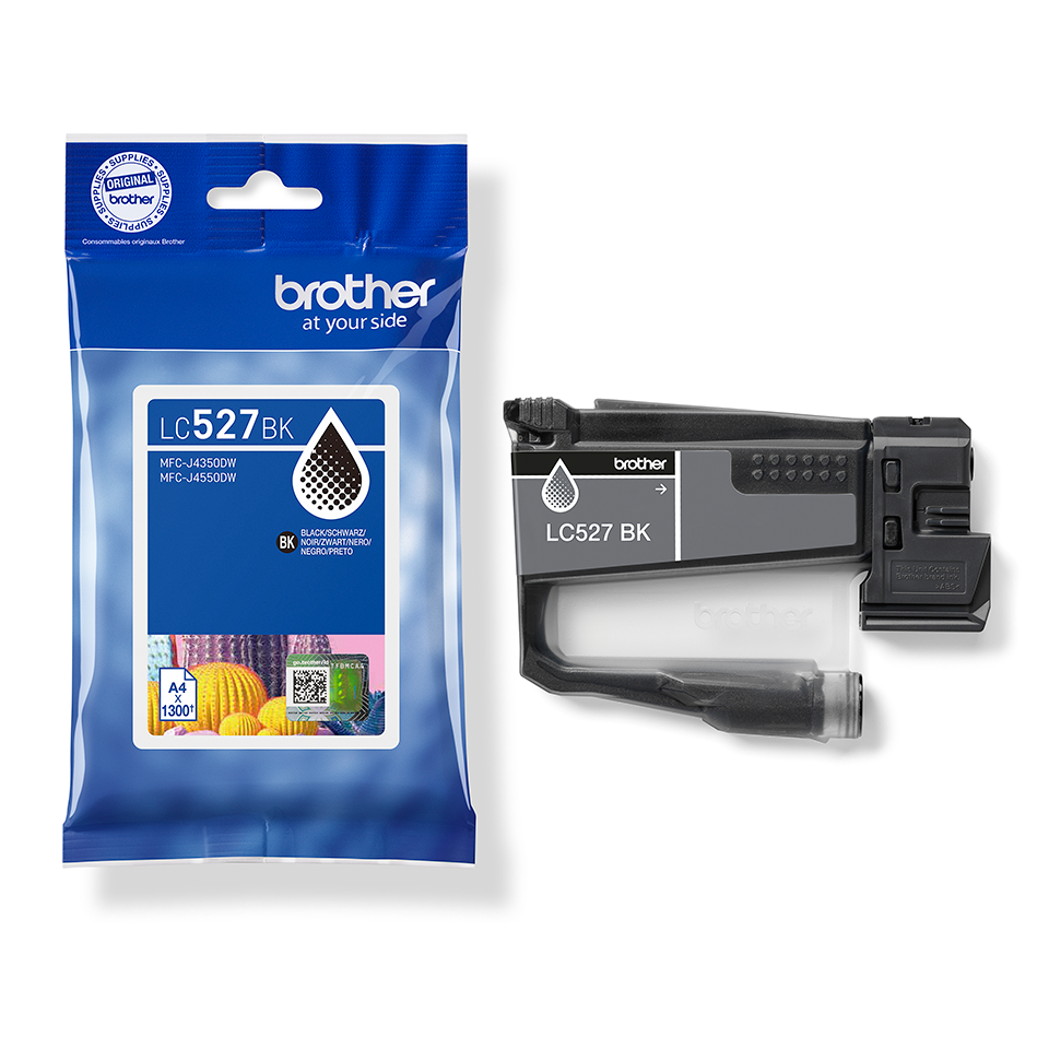<p>LC527 black inkjet printer cartridge with packaging</p>