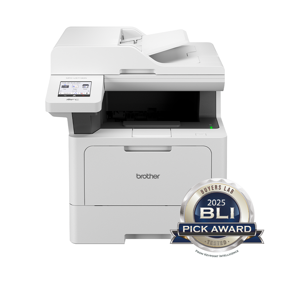 <p>Urządzenie Brother MFC-L5710DW z logotypem BLI Pick Award 2025</p>