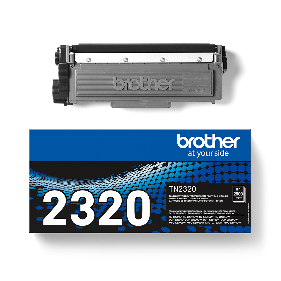 TN2320 Brother genuine toner cartridge and pack image